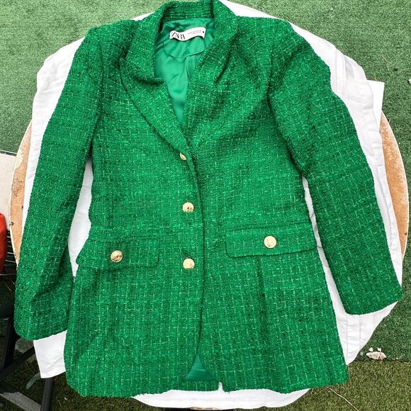 Zara Textured Tweed Blazer - XS - Picture 1 of 8